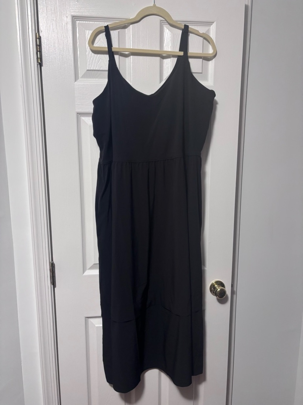 Athleta Black Midi Slip Dress